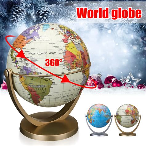 360 Degree Rotating Terrestre Globes Earth Ocean Globe World Geography Map Table Desktop Office ...