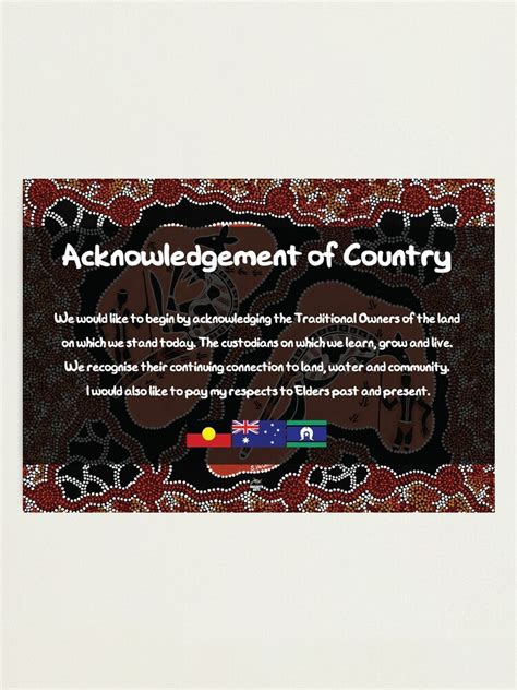 "Acknowledgement of Country - Authentic Aboriginal Art" Photographic Print for Sale by ...