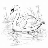 Premium Photo  Swan Coloring Page Beautiful Outline Art For Children sketch template