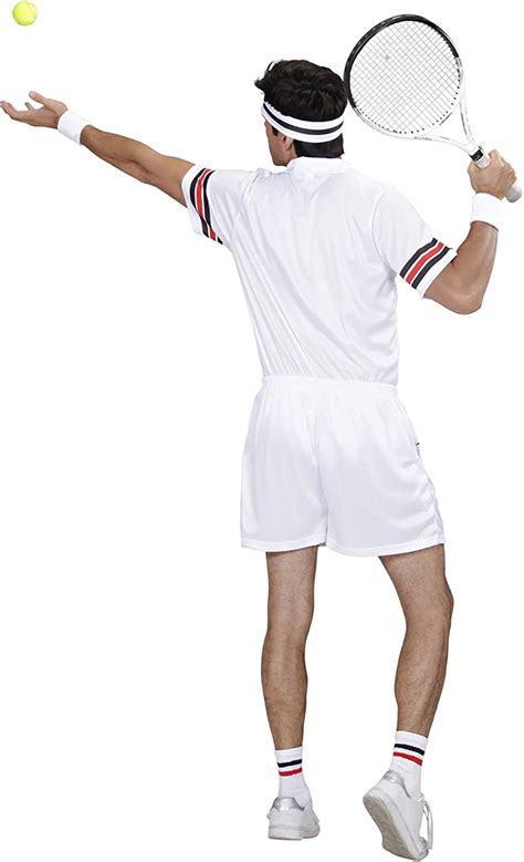 WIDMANN Tennis Player Costume for Sport Fancy Dress Up Outfits White ...