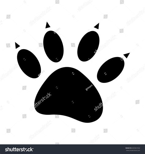 Black Silhouette Dog Footprint Icon Vector Stock Vector (Royalty Free ...