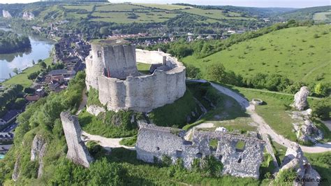 Vue aérienne par drone du château Gaillard