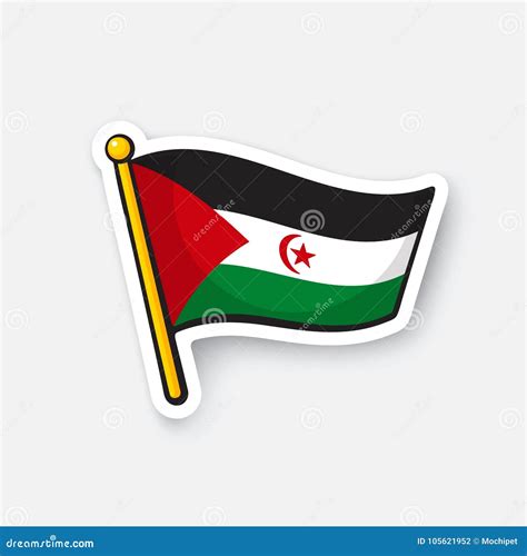 Sticker Flag of the Sahrawi Arab Democratic Republic Stock Vector ...