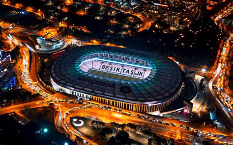 Download wallpapers Vodafone Park, Besiktas Stadium, Istanbul, Turkey, night, Turkish football ...