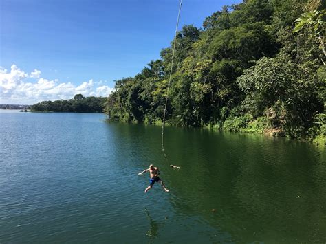 Rope Swing on Lake Petén Itzá, Guatemala - We Said Go Travel