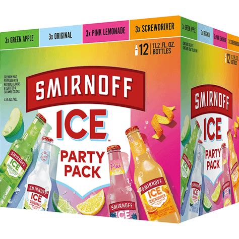 Smirnoff Ice Party Pack, 12pk 11.2oz Variety Bottles, 4.5% ABV | Malt ...