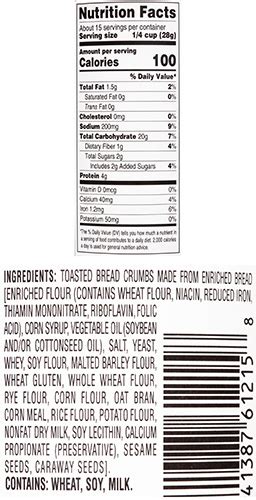 Plain Bread Crumbs - 4C Foods