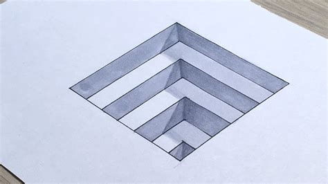 How to Draw 3D Steps in a Hole. Easy 3D Trick Art for Kids. - YouTube