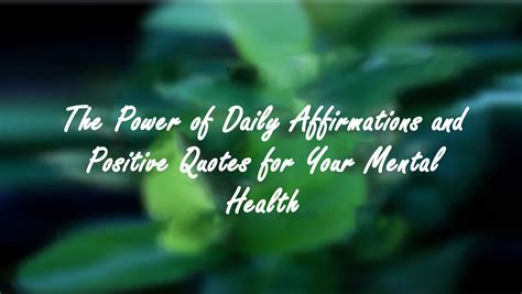 The Power of Daily Affirmations & Positive Quotes for Mental Health ...