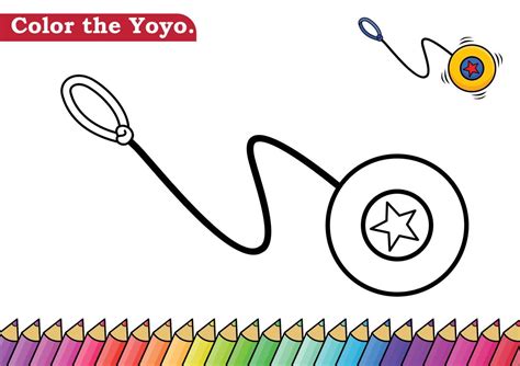 Coloring page for Yoyo vector illustration. Kindergarten children Coloring pages activity ...