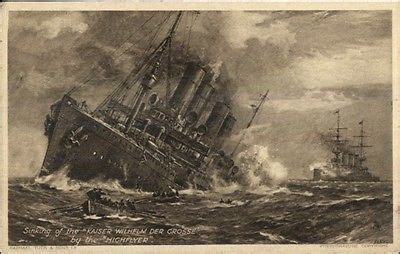 TUCK WWI Era Sinking of Ship Kaiser Wilhelm Der Grosse by Highflyer ...