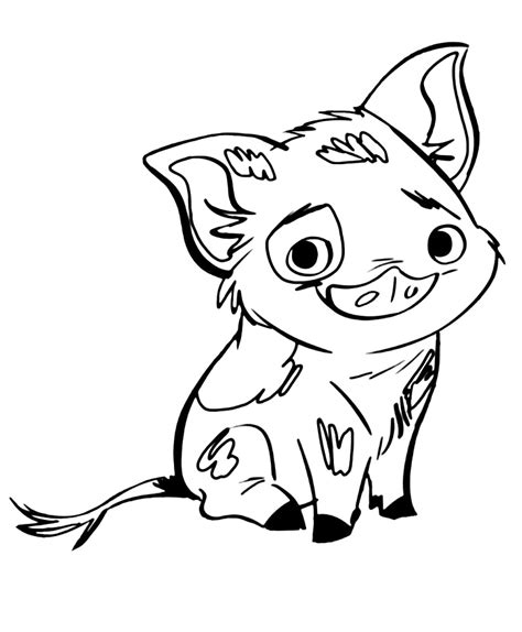 Cute Pua Pig Coloring Page - Free Printable Coloring Pages for Kids