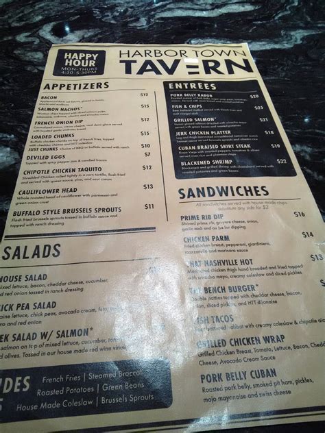 Menu at Harbor Town Tavern pub & bar, Perrysburg