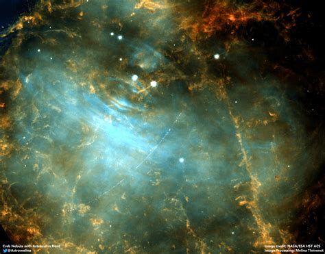 ESA - Foreground asteroid passing the Crab Nebula