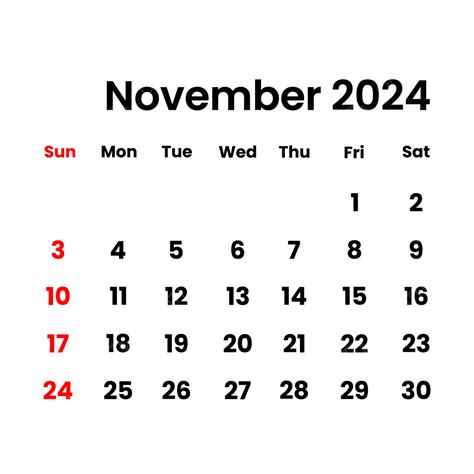 November 2024 Calendar Vector November 2024 Calendar Png A – NBKomputer