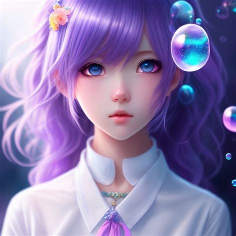 Anime Girl With Purple Hair