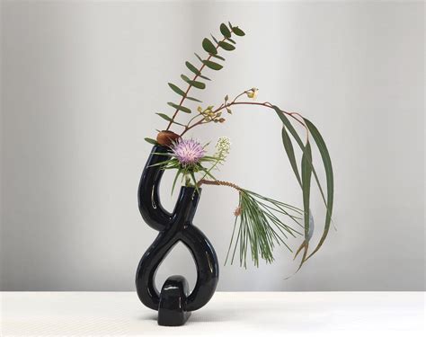 Unique Black Twist Vase Sculptural Ikebana Vase One of a | Etsy in 2021 ...