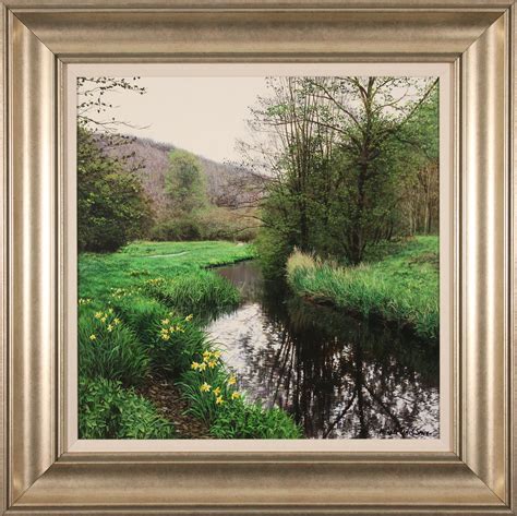 Michael James Smith, Original oil painting on panel, Daffodils 16x16ins, Art Ref:MJSM3155