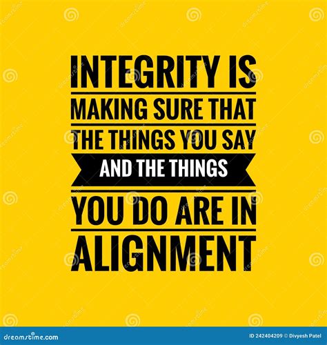 Integrity Quotes on Yellow Background. Inspirational and Motivational Quote. Stock Illustration ...