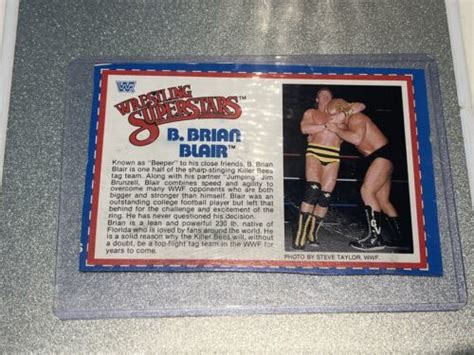 B Brian Blair WWF WWE LJN Wrestling Superstars 1987 Killer Bees File Bio Card | #4577106423