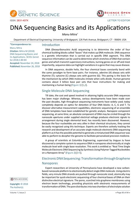 (PDF) DNA Sequencing Basics and its Applications