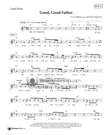 🎻 Good Good Father Piano Sheet Music PDF - Free Download (PRINTABLE)