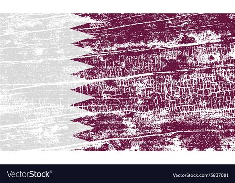 Flag of qatar with old texture Royalty Free Vector Image