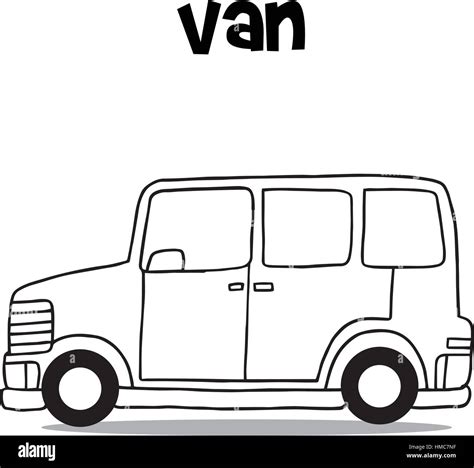 Hand draw transportation of van Stock Vector Image & Art - Alamy