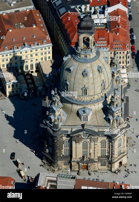 Aerial view, Frauenkirche Church of Our Lady, Dresden, Saxony, Germany, Europe Stock Photo - Alamy