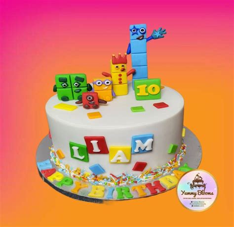 Number block fondant cake 10 Birthday Cake, 10th Birthday, Block Craft ...