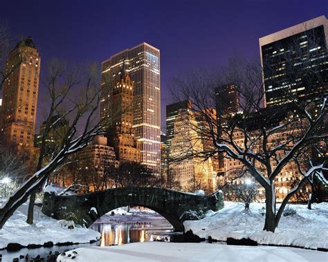 Central Park In The Snow At Night Wallpapers - Wallpaper Cave