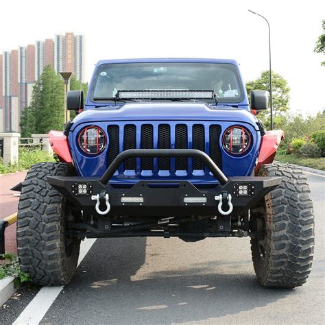 Textured Front / Rear Bumper w/ LED Lights for 18-23 Jeep Wrangler JL & JLU | AMOFFROAD