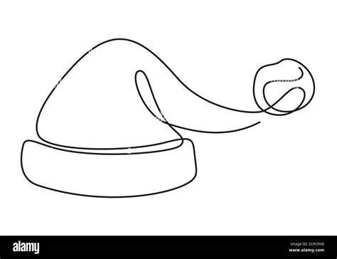 Christmas hat. Santa Claus. One line drawing Stock Vector Image & Art ...