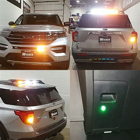 2022 Ford Explorer Amber-White Strobe Warning Lights Kit