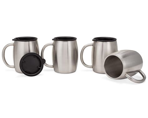 Stainless Steel Coffee Mugs with Lids - 14 Oz Double Walled Insulated Coffee 791756100600 | eBay