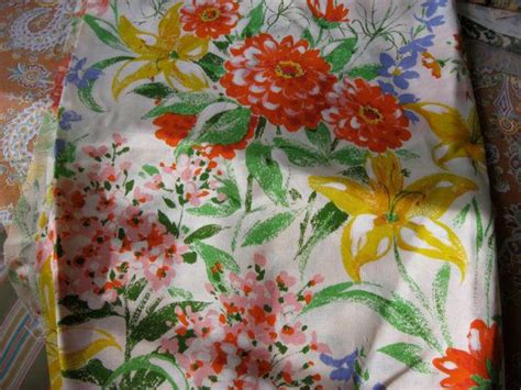 Vintage Floral Drapery Fabric Flowers Bark Cloth Mums | Etsy | Floral ...