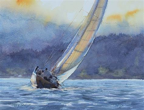 Sunset Sail | Sailing art, Painting demonstration, Seascape paintings