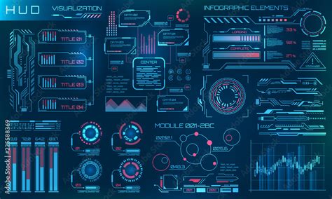 Futuristic HUD Design Elements. Infographic or Technology Interface for ...