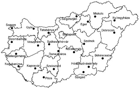 3 County-system and major cities in Hungary | Download Scientific Diagram