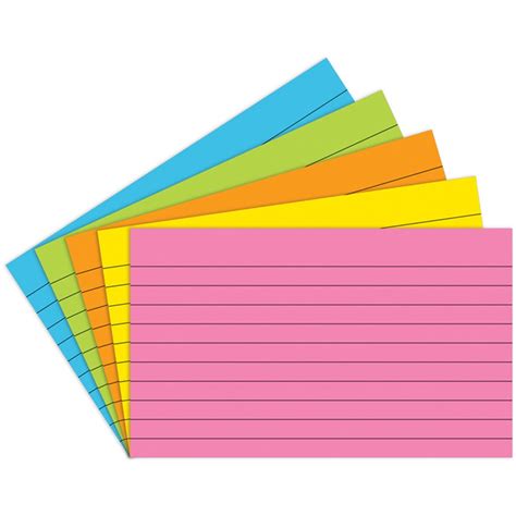 Index Cards Lined 3" x 5", Brite Assorted, Pack of 75 - TOP362 | Top ...