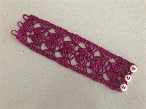 Crochet Heart Bracelet Crochet Pattern Cuff Bracelet - Etsy