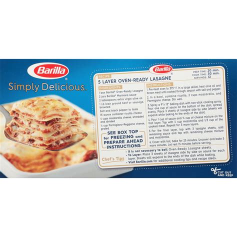 Barilla No Boil Lasagna Box Recipe | Bryont Rugs and Livings