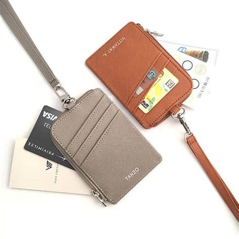 Handmade Personalized ID Card Holder with Zipper Pocket and Neck Strap | Gadgetsin