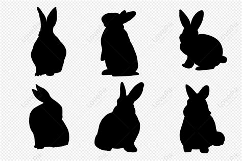 Rabbit Silhouette, Rabbit Silhoutte, Material, Hand Drawn Animation PNG ...