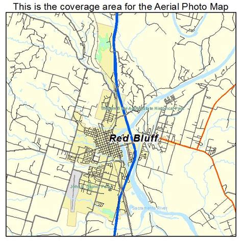 Aerial Photography Map of Red Bluff, CA California