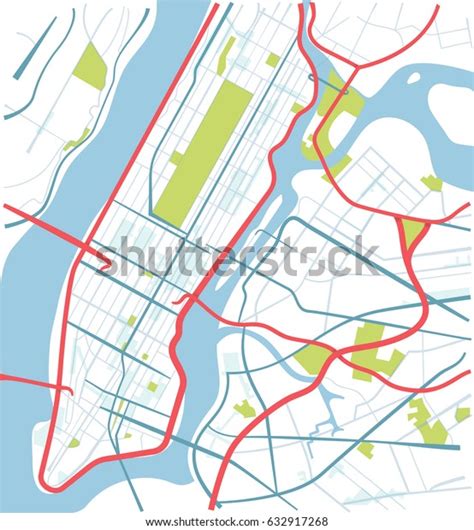 New York Manhattan Map Sketch Style Stock Vector (Royalty Free) 632917268 | Shutterstock