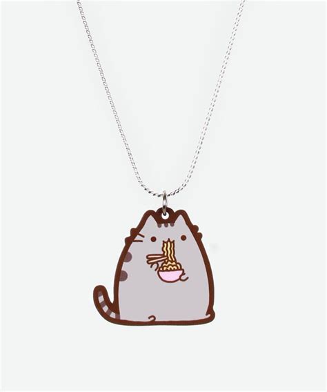 Pusheen eating ramen necklace