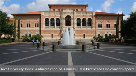 Rice MBA - Jones Graduate School of Business - Class Profile | Employment Reports | Notable Alumni