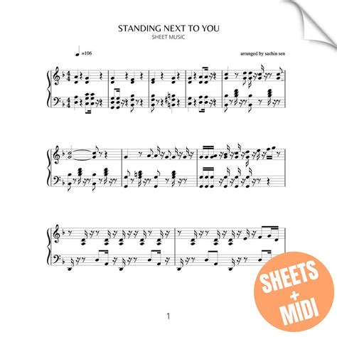 Standing Next to You (SHEET MUSIC & MIDI) | Sachin Sen