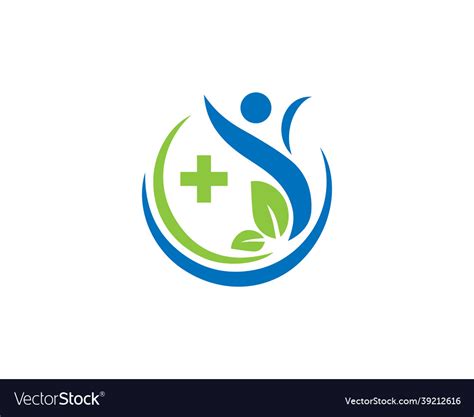 Basic medical plus and wellness logo Royalty Free Vector